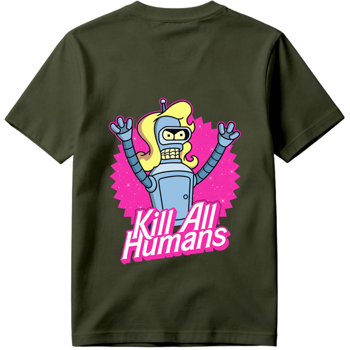 Futurama Bender Kill All Humans - Tee
