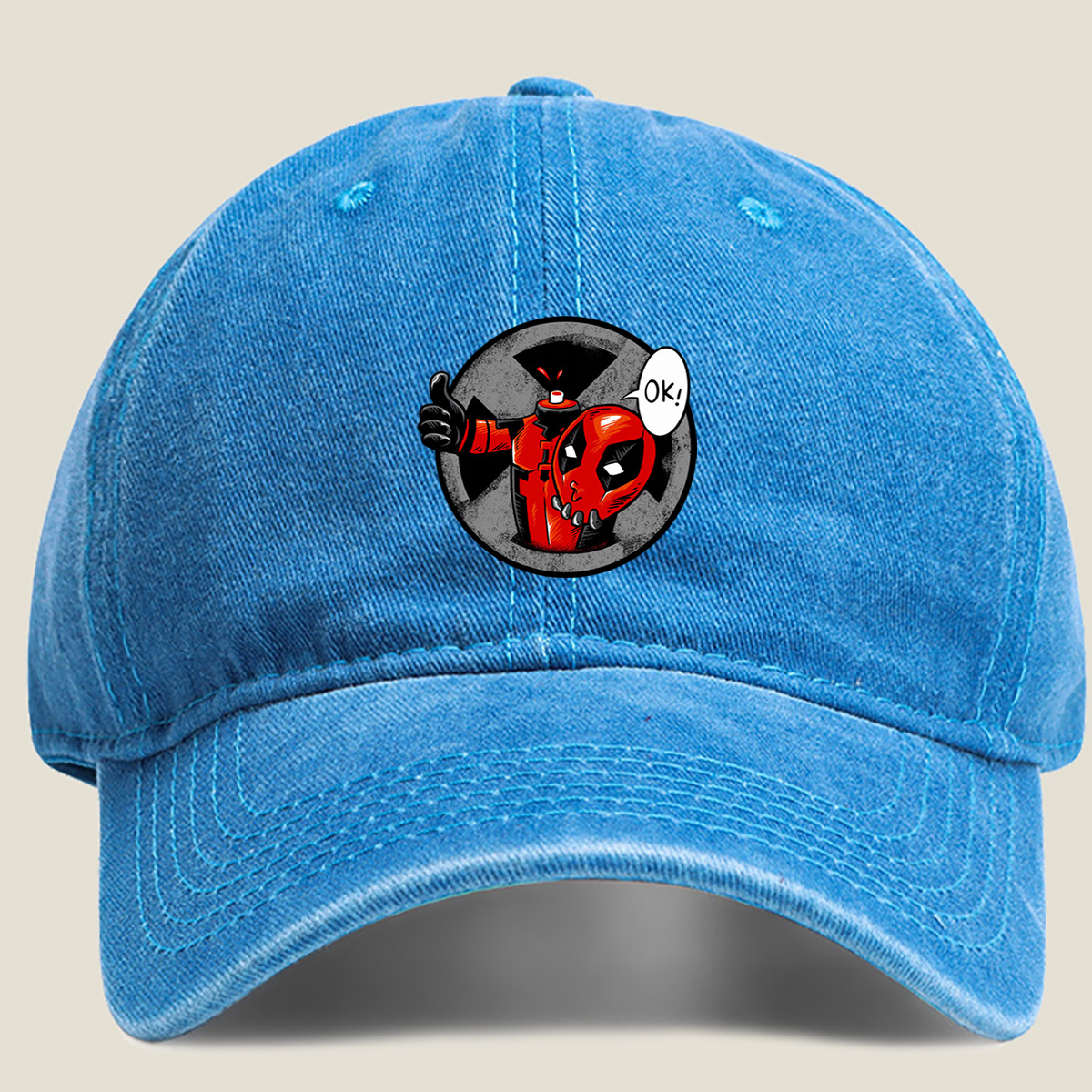 Deadpool OK! - Washed Denim - Baseball Cap