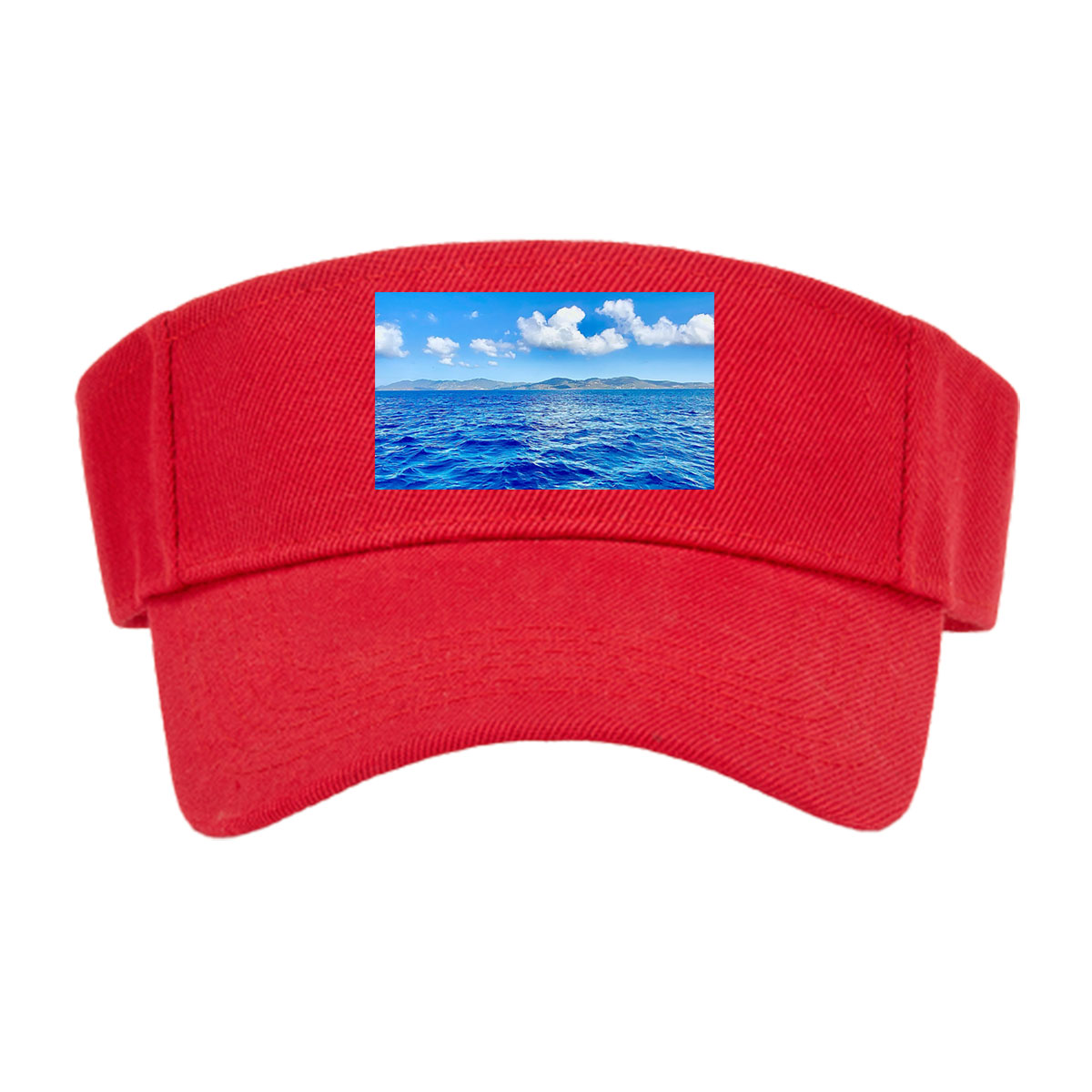 Azure Sea Under Blue Sky with White Clouds -  Visor cap