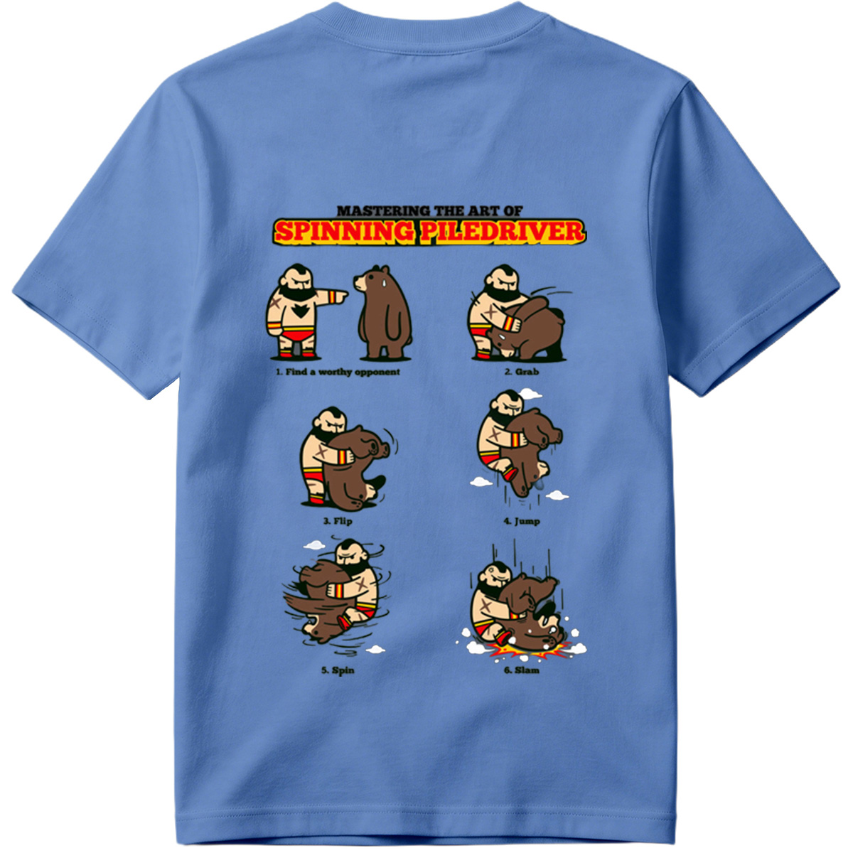 Mastering the Art of Spinning Piledriver: Wrestler vs Bear - Tee