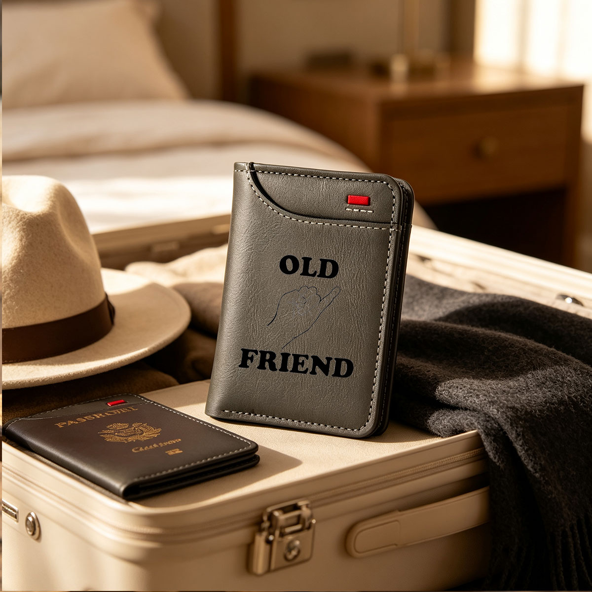 Old Friend Hand Gesture Symbol - Vertical Style Wallet