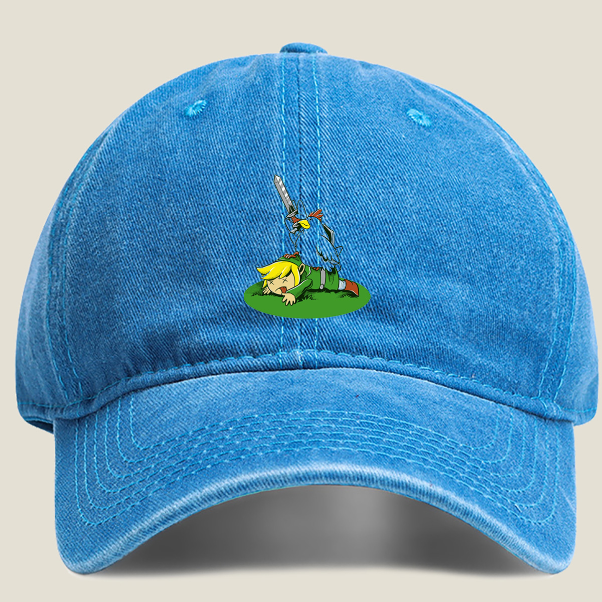 Link and Chicken Warrior - Washed Denim - Baseball Cap