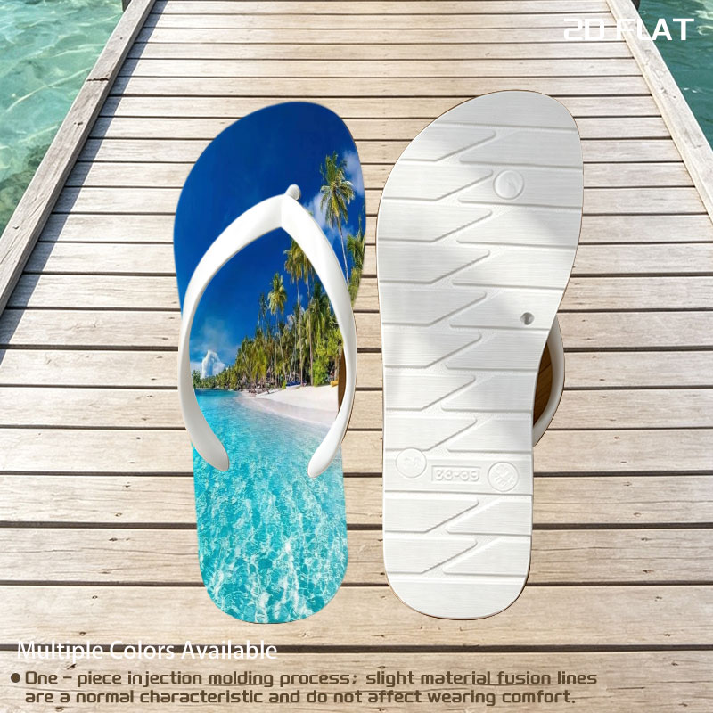 Crystal Clear Waters and Palm Trees on a Tropical Beach -  flip-flops