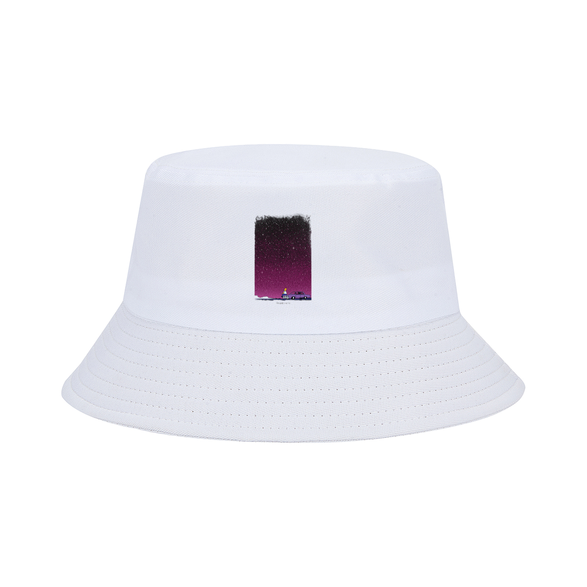 Homer Simpson Stares at the Stars in a Purple Sky - Fisherman's Hat