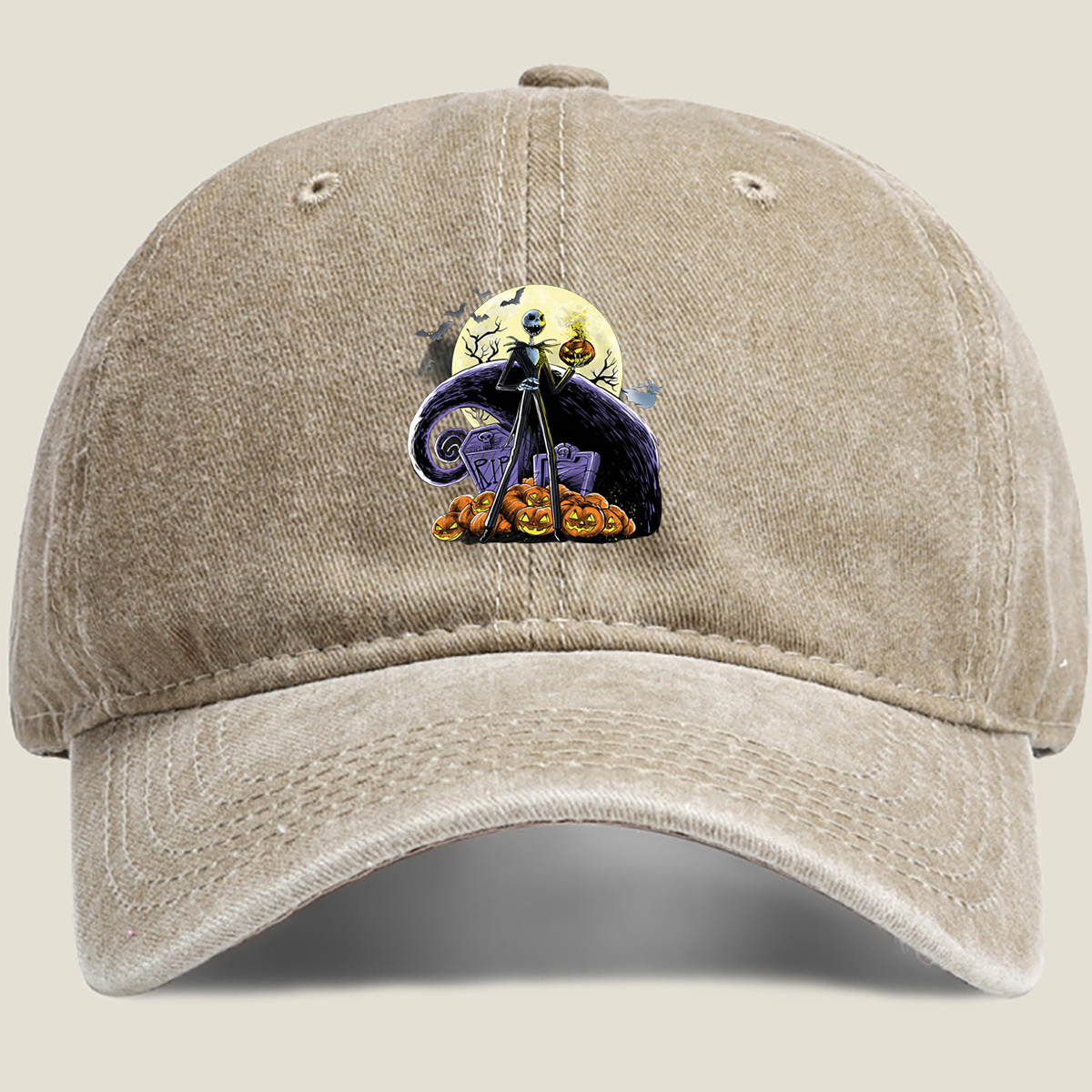 The Nightmare Before Christmas - Jack Skellington and Pumpkin King - Washed Denim - Baseball Cap