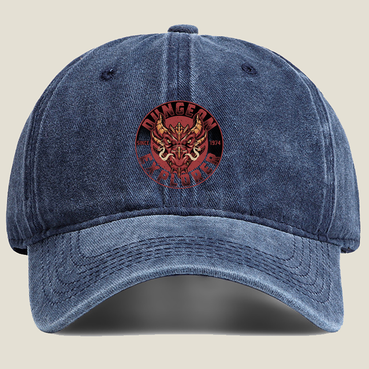 Dungeon Explorer: Red Dragon Emblem - Washed Denim - Baseball Cap
