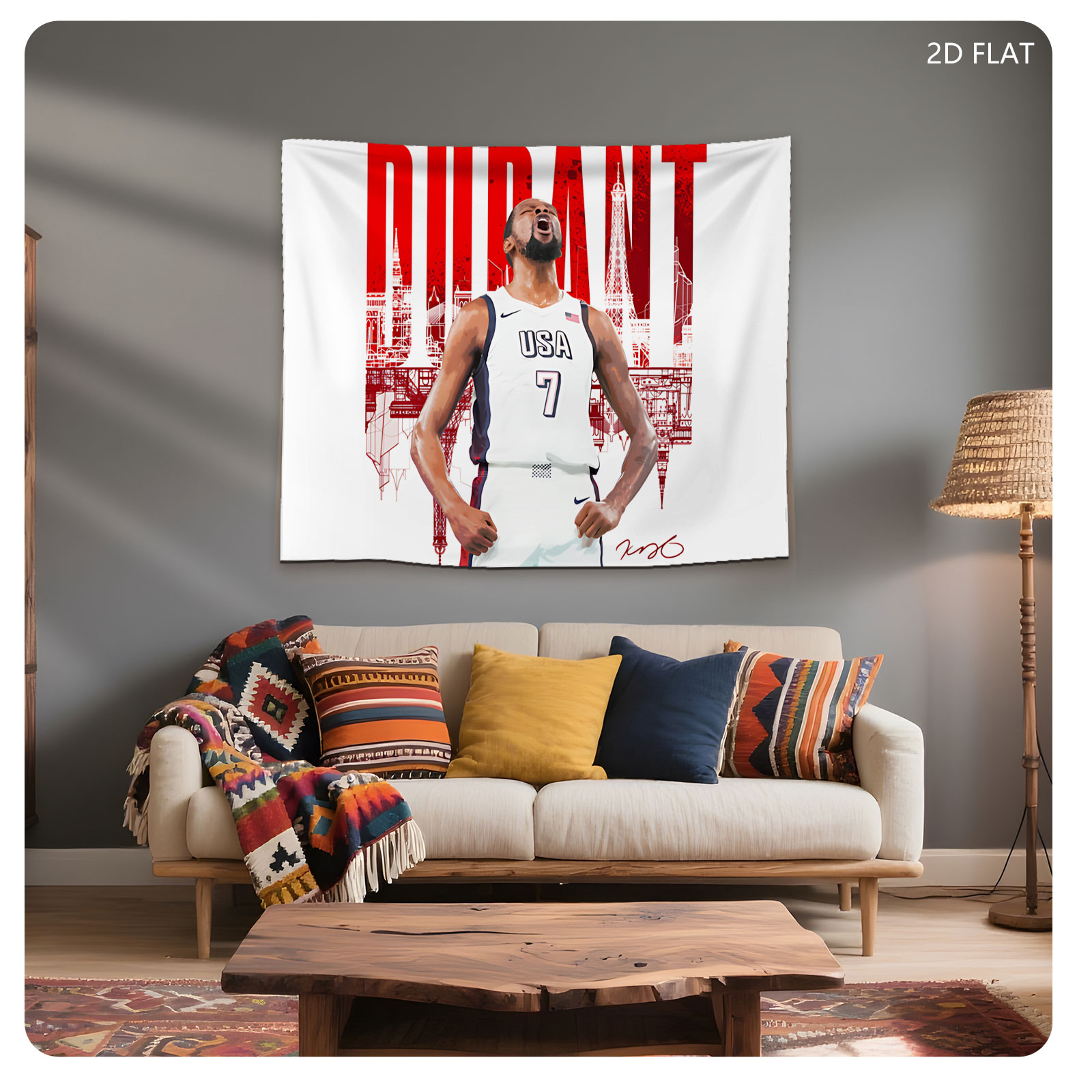 Kevin Durant USA Basketball 2024 Paris Olympics - Tapestry