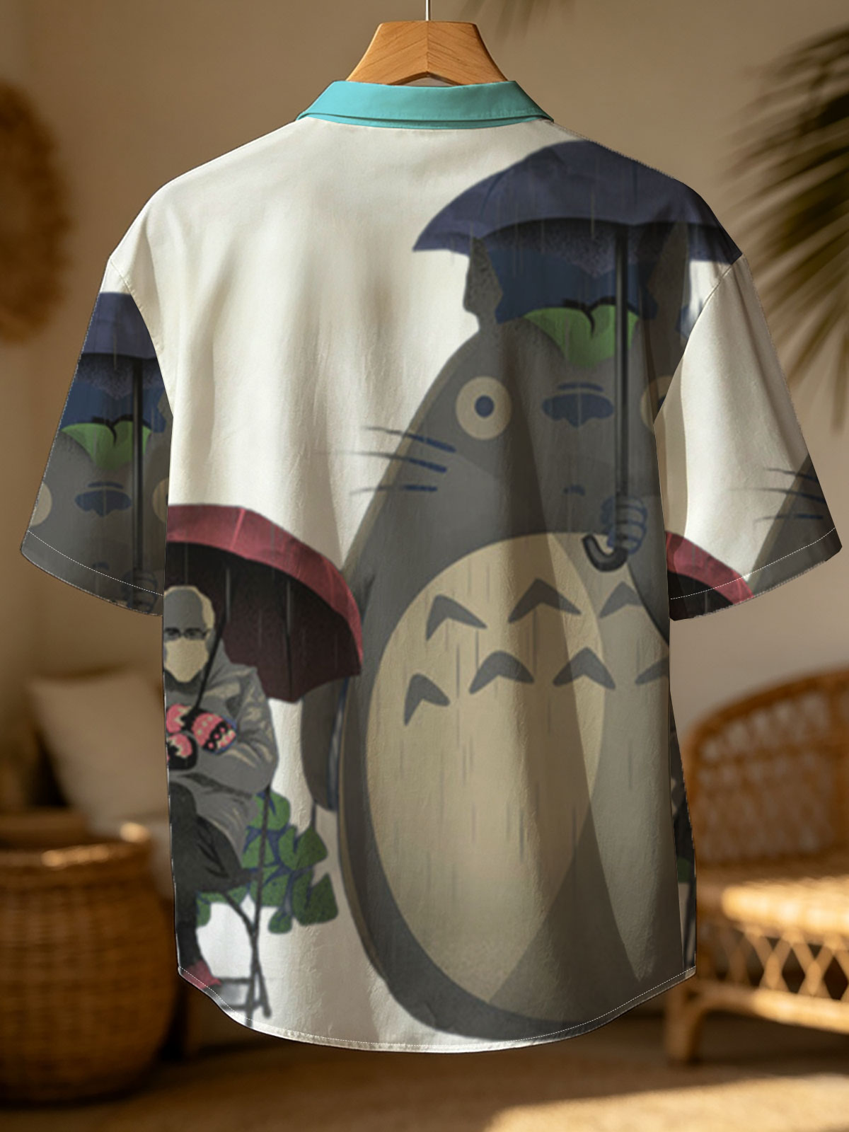 Totoro and a Person Under Umbrellas in the Rain -  Shirt