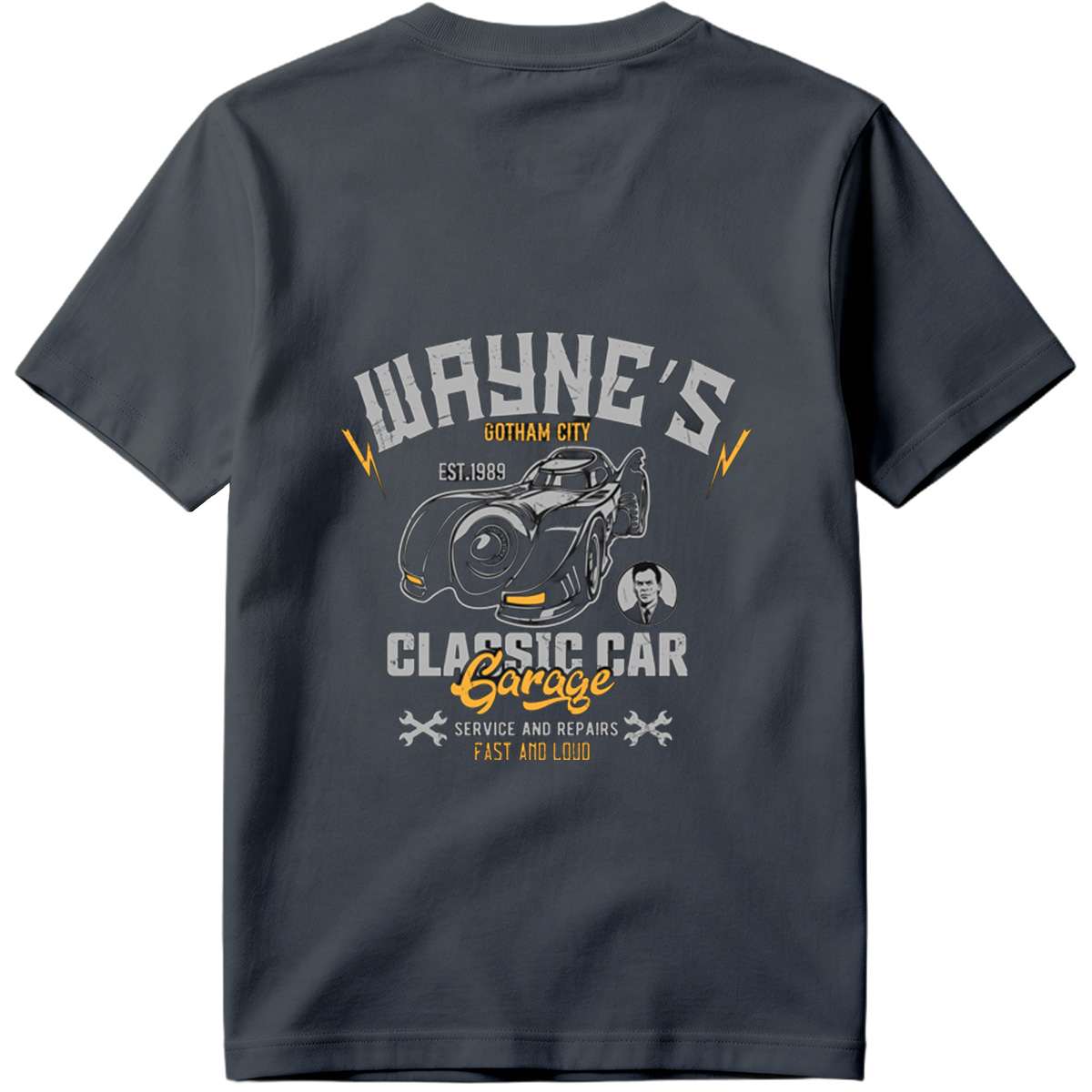 Wayne's Gotham City Classic Car Garage: Batman and Bruce Wayne - Tee