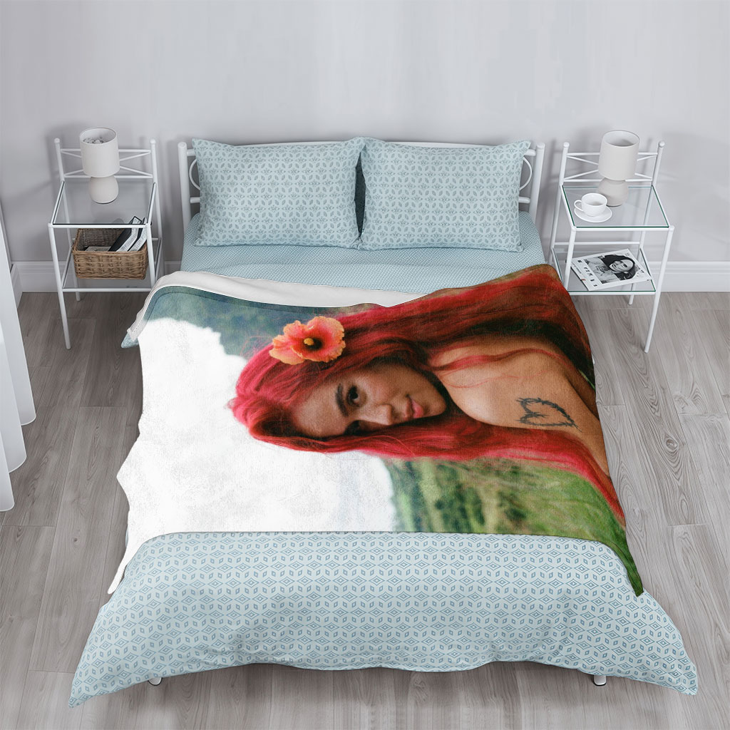 Bella Thorne in Nature with Red Hair and Flower in Hair - Blankets