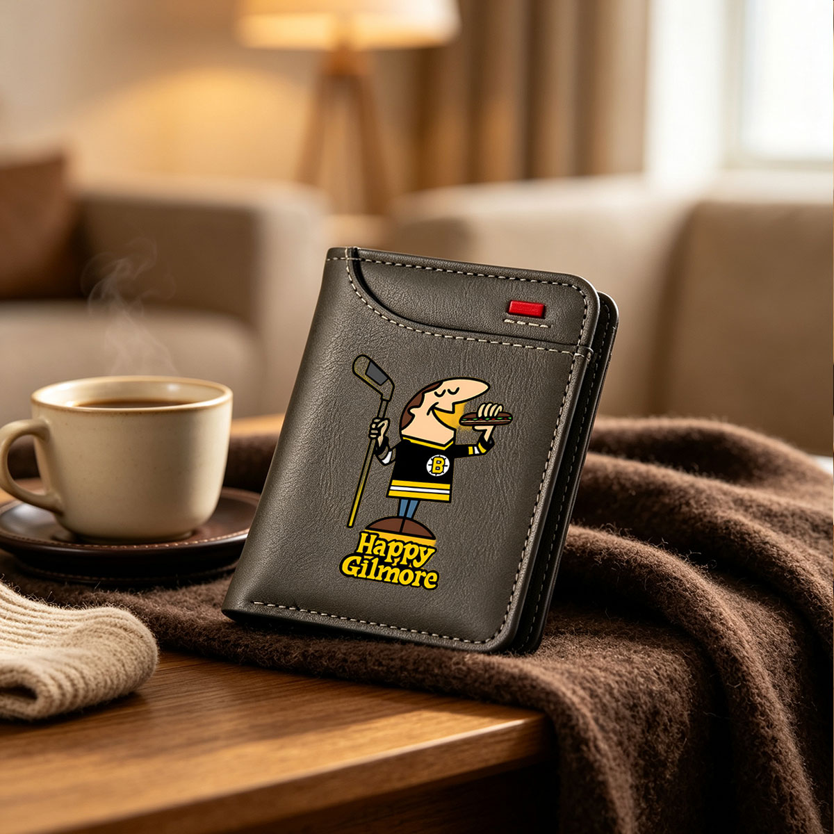 Happy Gilmore: Golfing Hero with a Hockey Stick and Pizza - Vertical Style Wallet