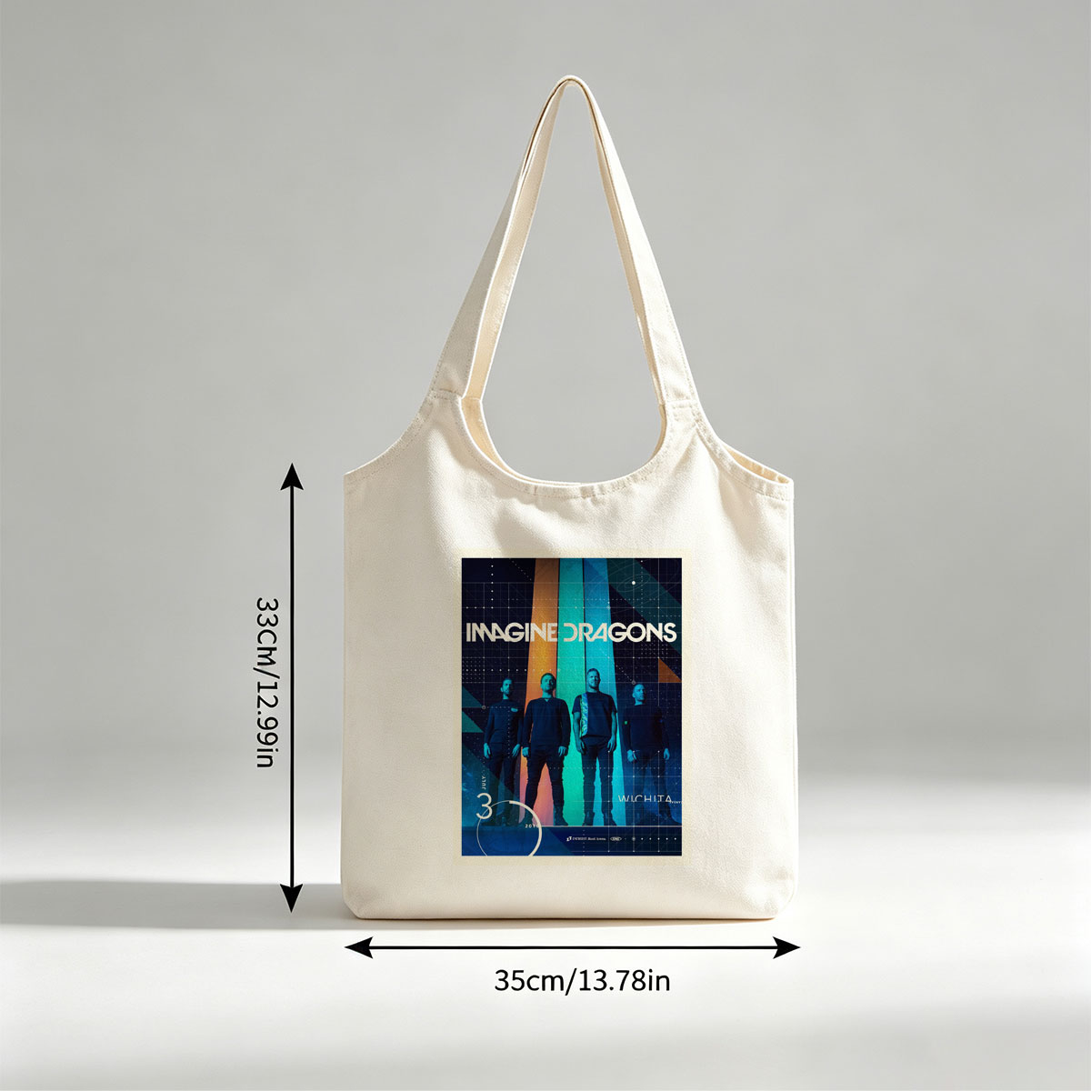 Imagine Dragons Live Performance in Wichita 2016 Concert Poster - Canvas shoulder bags/