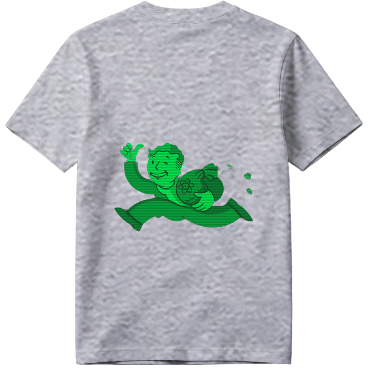 Vault Boy from Fallout Running with a Bag of Atoms - Tee