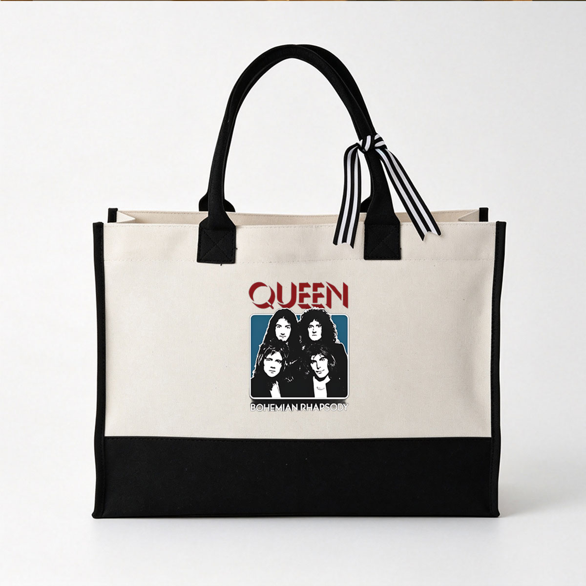 Queen - Bohemian Rhapsody Album Cover - Canvas patchwork gift tote bag