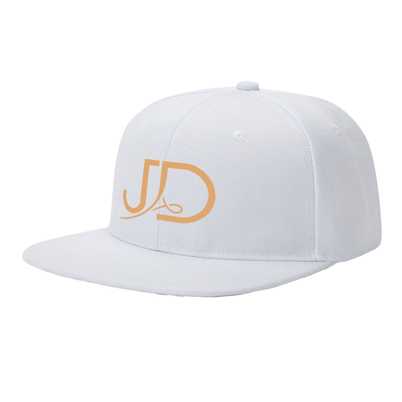 Flat Brim Baseball Cap JD Logo Print Streetwear Underground Skate Style for Basketball Court Skate Park Urban Riders and Hip Hop Artists