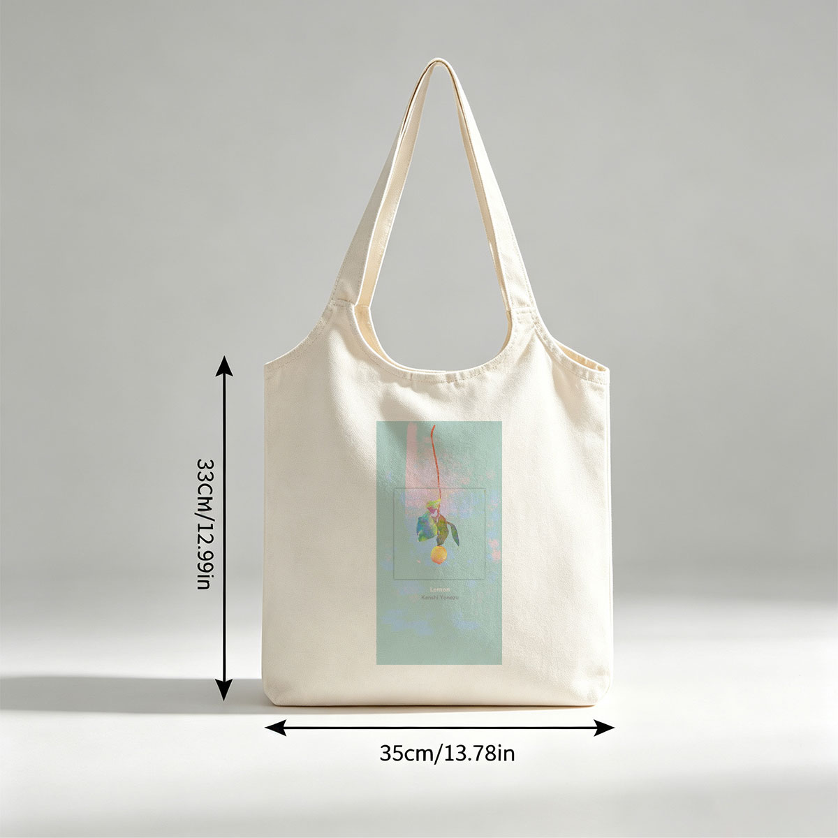 Kenshi Yonezu Lemon Watercolor Artwork with Hanging Fruit and Leaves - Canvas shoulder bags/