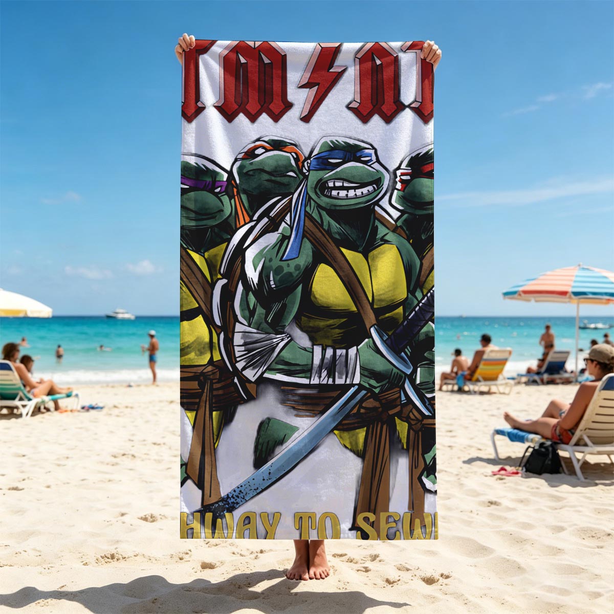 Teenage Mutant Ninja Turtles: Highway to Sewers – TMNT Rock Band Parody - Beach towels