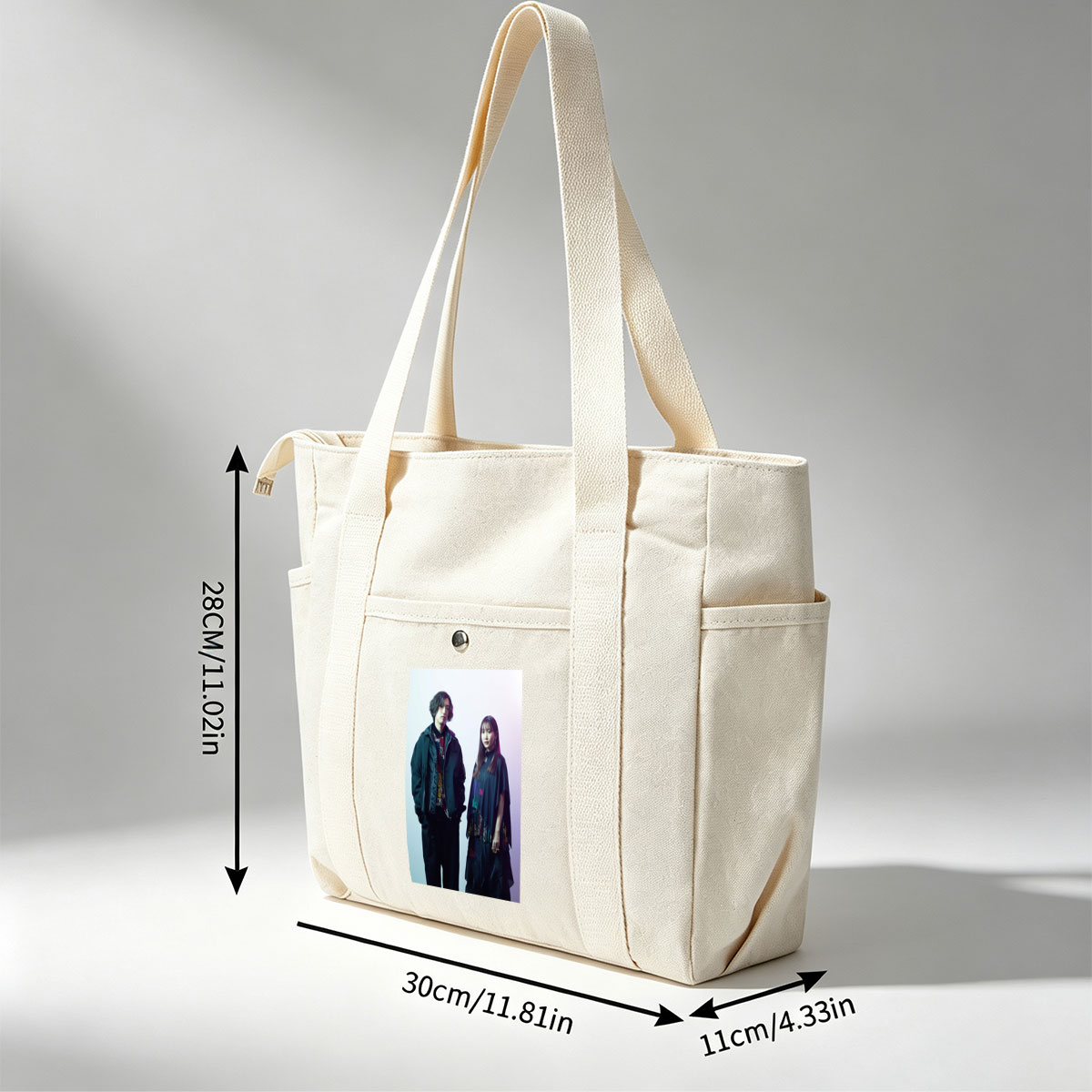 YOASOBI in Studio Portrait - Fashionable Duo Poses Against Gradient Background - Multi-pocket bags