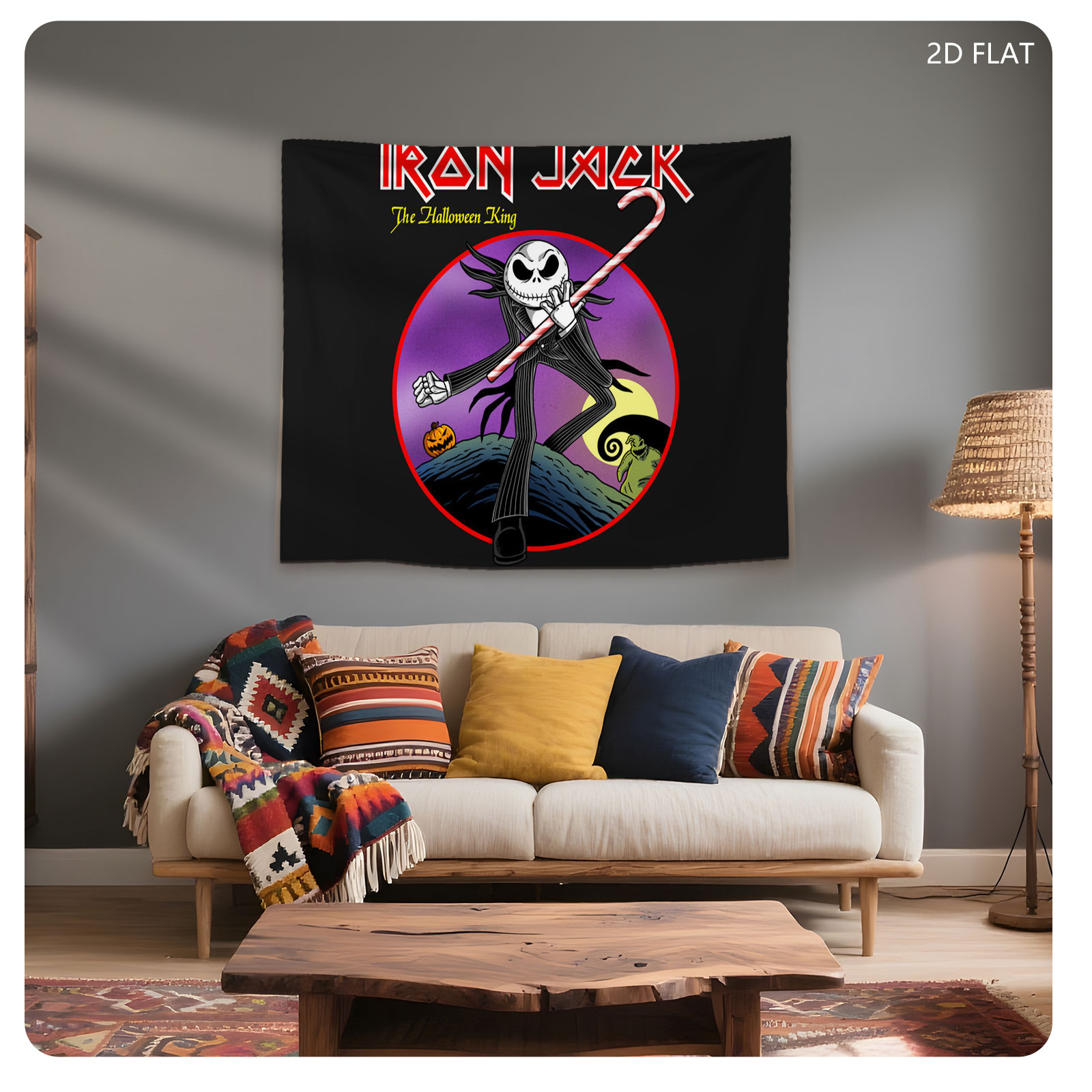 Iron Jack: The Halloween King - Jack Skellington in Rock Style - Tapestry