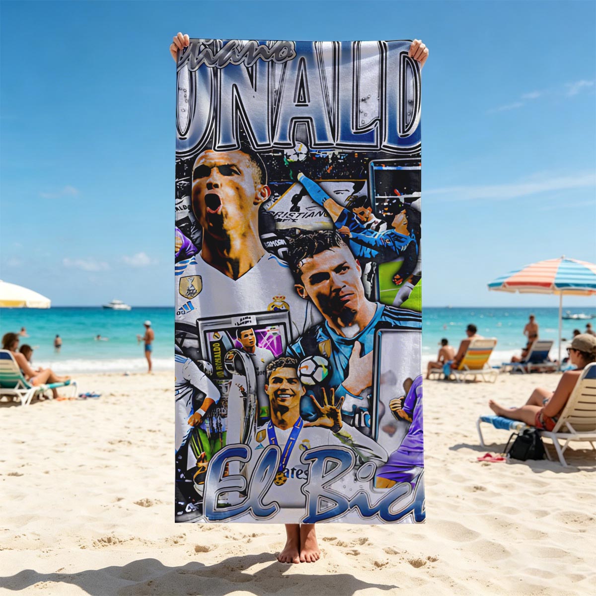 Cristiano Ronaldo: El Bicho – Real Madrid Legend and Football Icon - Beach towels