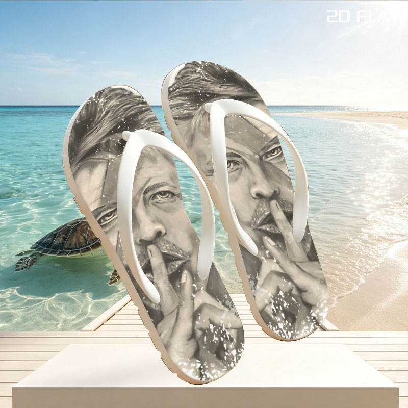 David Bowie - Ziggy Stardust Portrait with Shattered Effect -  flip-flops