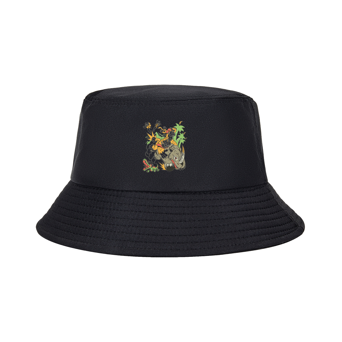 Donkey Kong and Diddy Kong Ride a Rhinoceros Through Jungle Chaos - Fisherman's Hat