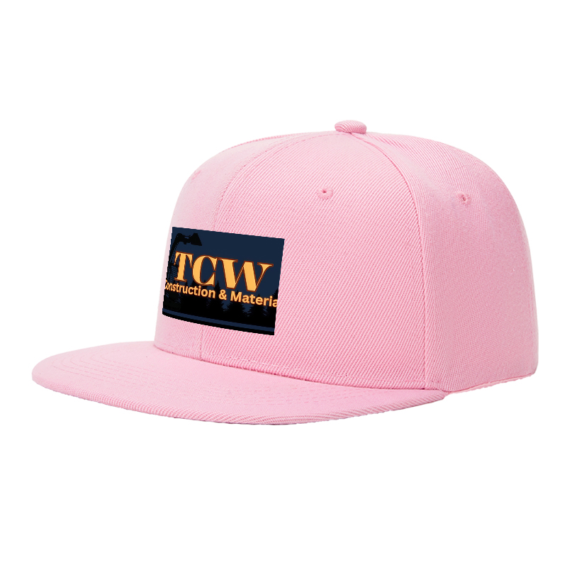 Flat Brim Baseball Cap TCW Construction & Materials Logo Print Streetwear Underground Skate Style for Basketball Court Urban Skaters and Hip Hop Artists
