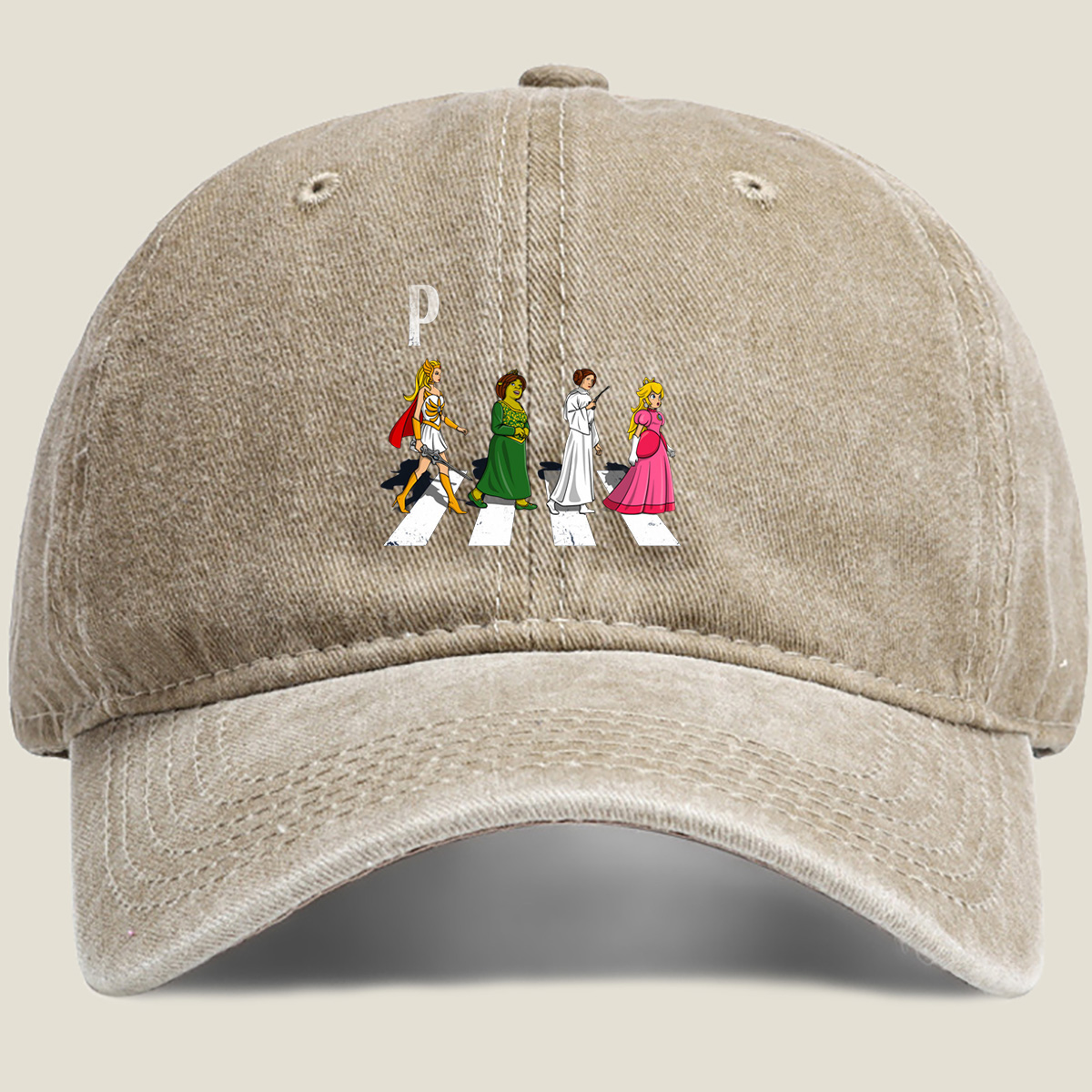 The Princesses: Wonder Woman, Shrek, Princess Leia, and Princess Peach - Washed Denim - Baseball Cap