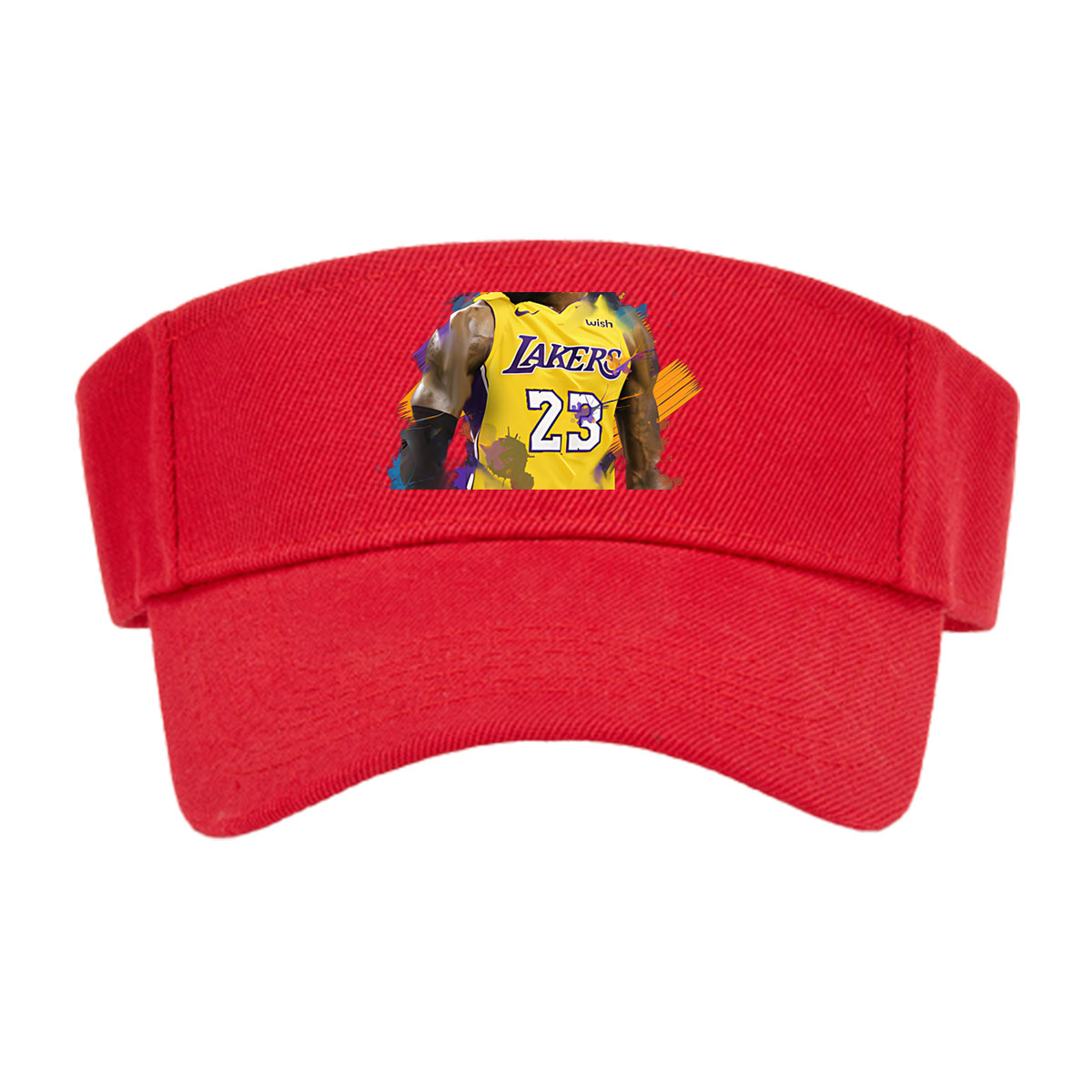LeBron James in Lakers Jersey, Number 23, Dynamic Artwork -  Visor cap