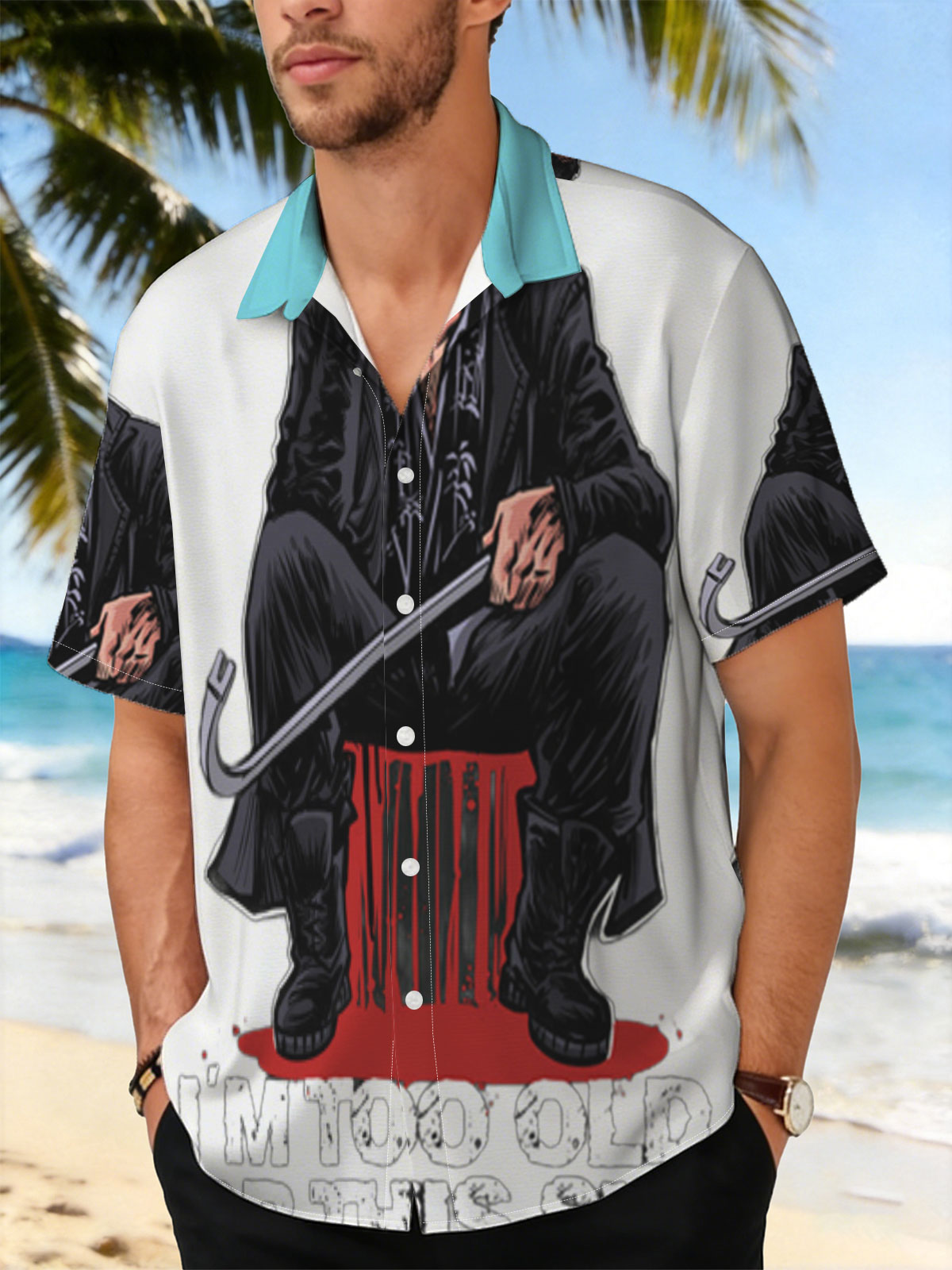 I'm Too Old For This Shit - Man with Cane on Stool -  Shirt