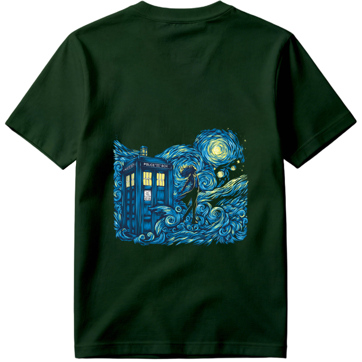 Doctor Who: TARDIS and Companion in Starry Night - Tee