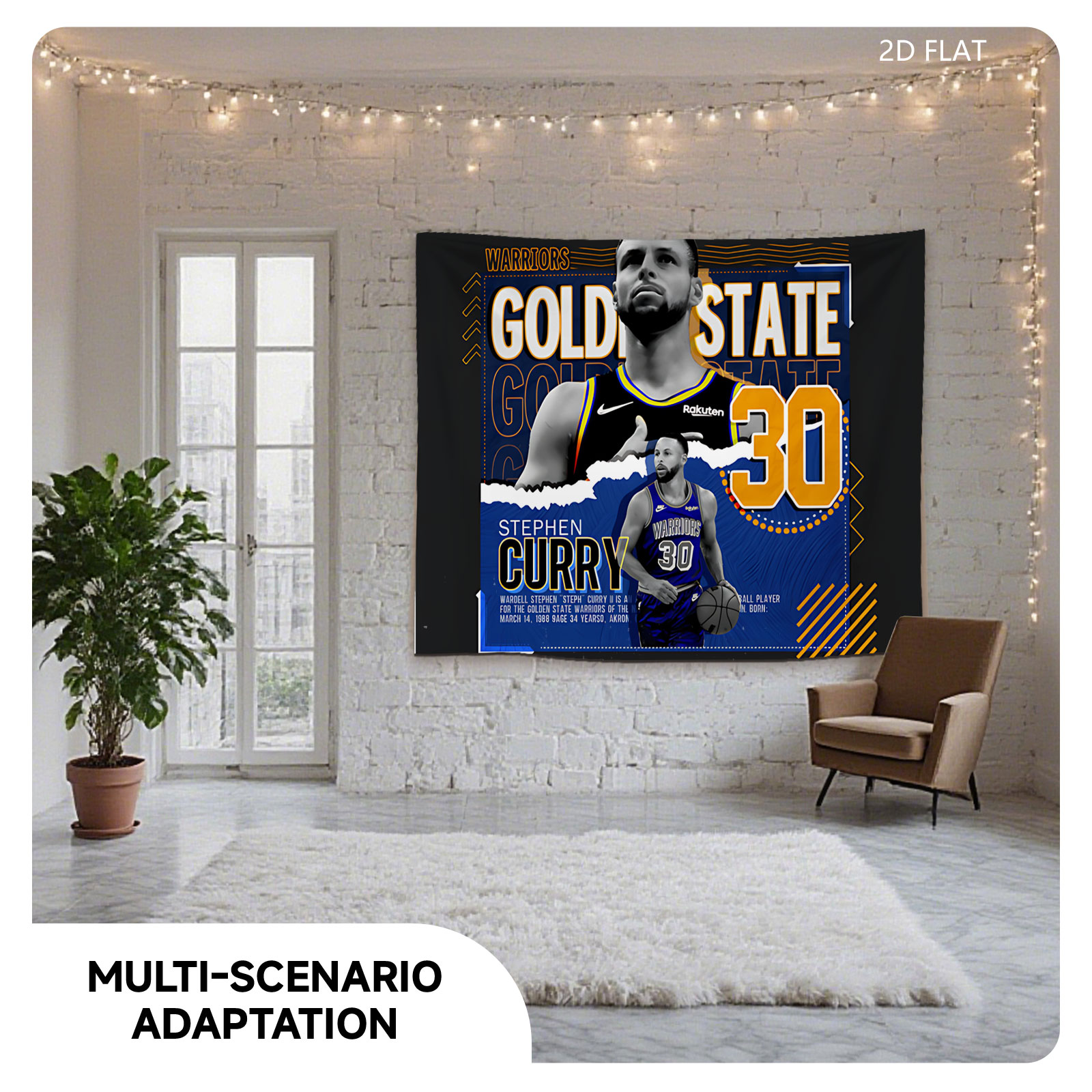 Stephen Curry, Golden State Warriors #30, NBA Basketball Player - Tapestry