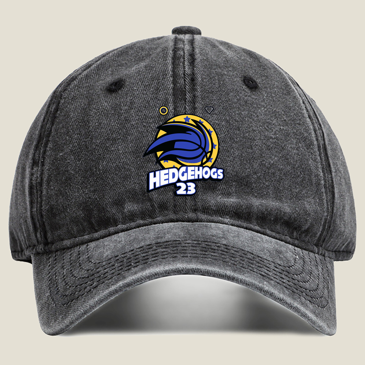 Hedgehogs 23 Logo Design - Washed Denim - Baseball Cap
