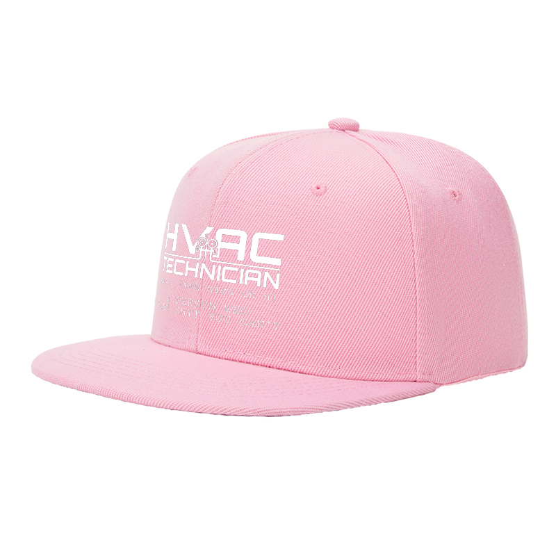 Flat Brim Baseball Cap HVAC Technician Print Streetwear Underground Skate Style For Basketball Court Skate Park Urban Lifestyle Skaters Rappers Streetwear Enthusiasts