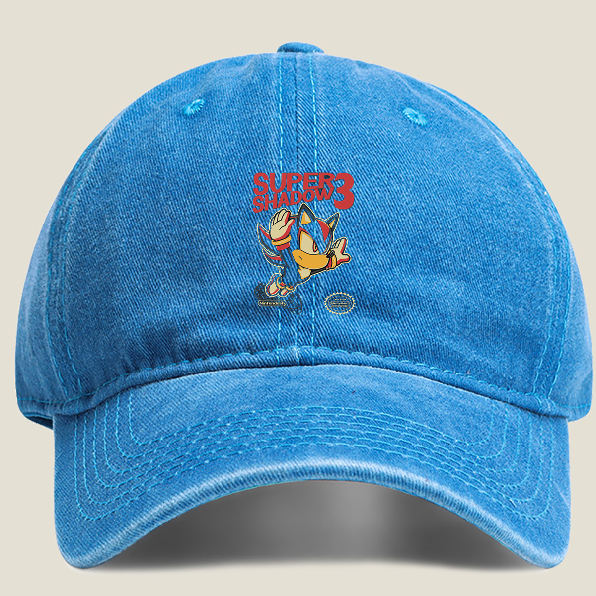 Super Shadow 3 - Sonic the Hedgehog Parody - Washed Denim - Baseball Cap
