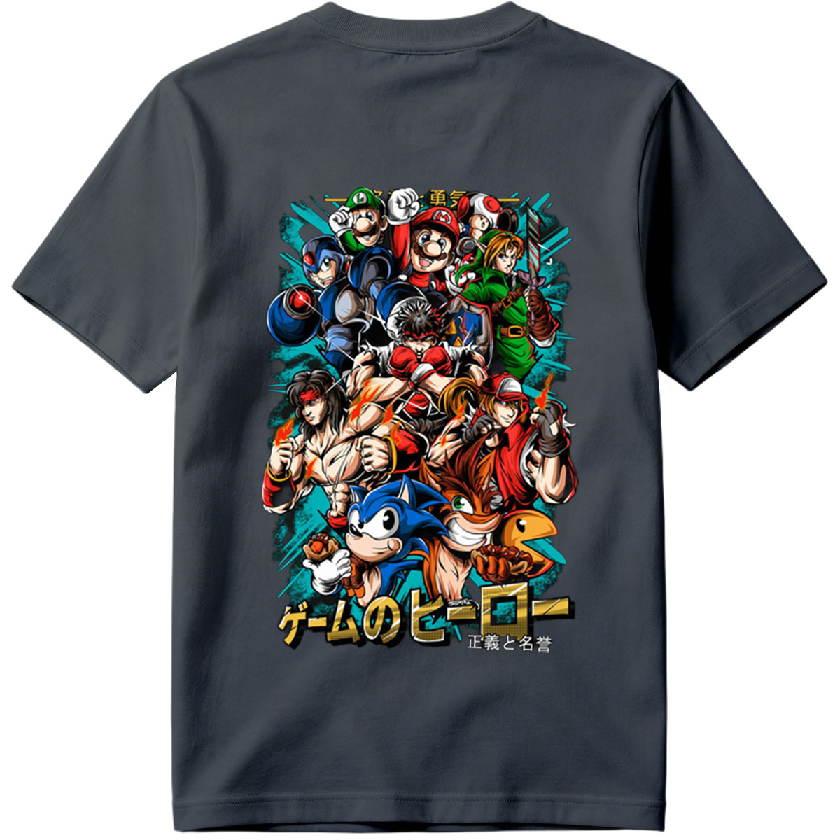 Game Heroes: Mario, Sonic, Link, Ryu, and More - Tee
