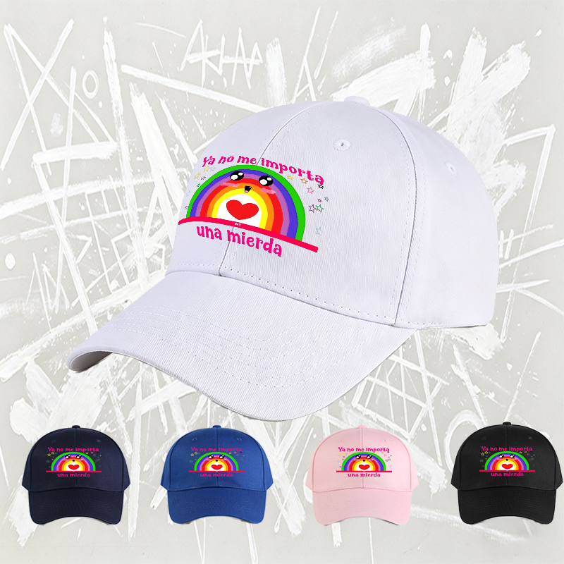 Unisex Classic Baseball Cap with Rainbow Face and 