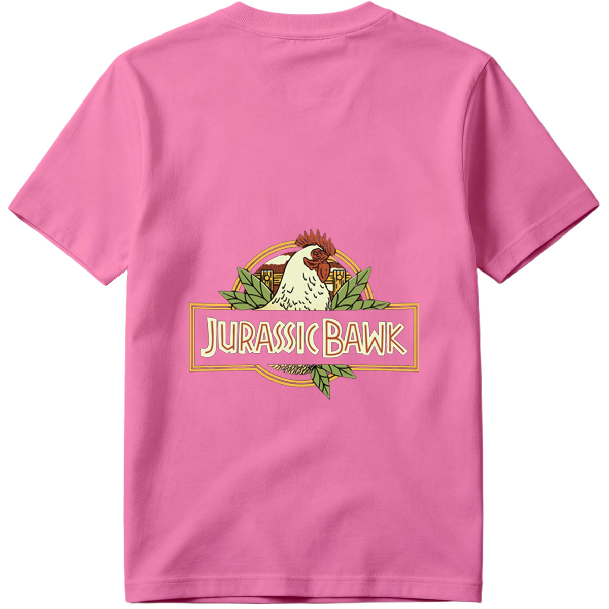 Jurassic Bawk - Chicken Logo Design - Tee