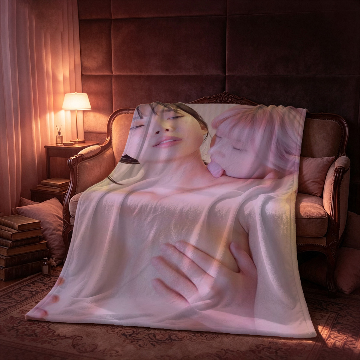Tara Reid in Pink Floral Lingerie Seductive Pose - Blanket
