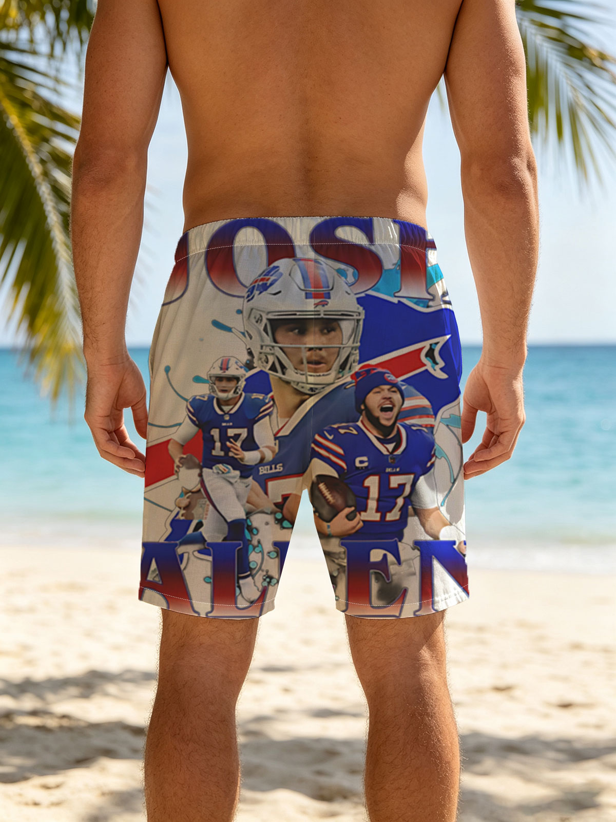 Josh Allen, Buffalo Bills QB, in Action and Celebration Moments -  Beach shorts