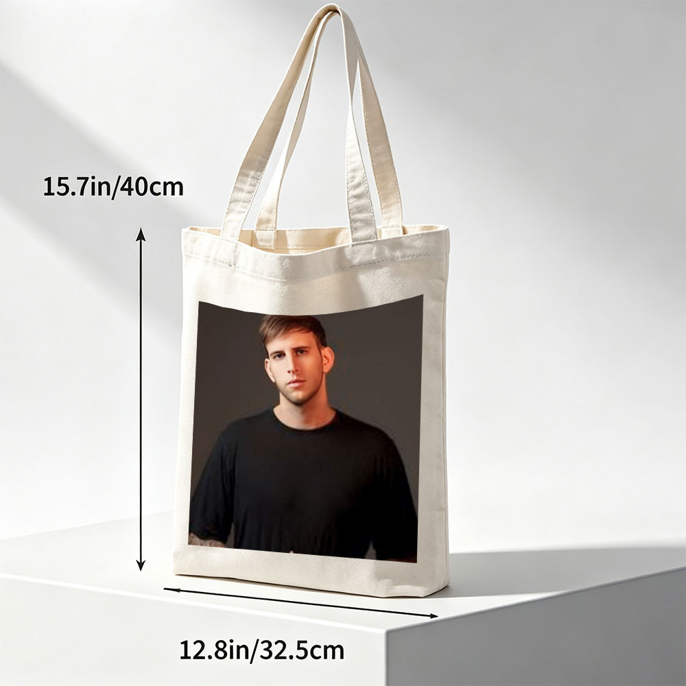 Logan Paul in a Studio Portrait Wearing a Black T-Shirt - Canvas tote bags