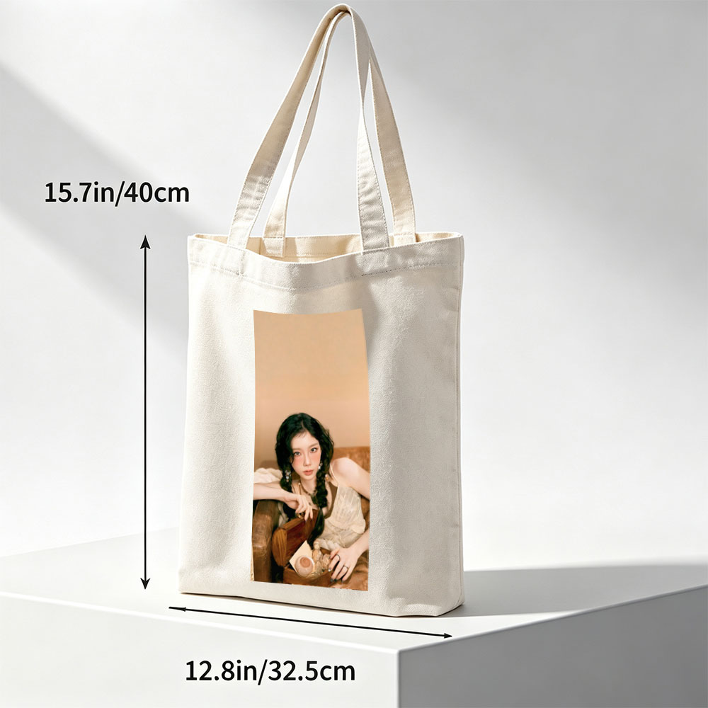 Kim Jisoo Relaxing on Couch with Vintage Accessories in Soft Lighting - Canvas tote bags