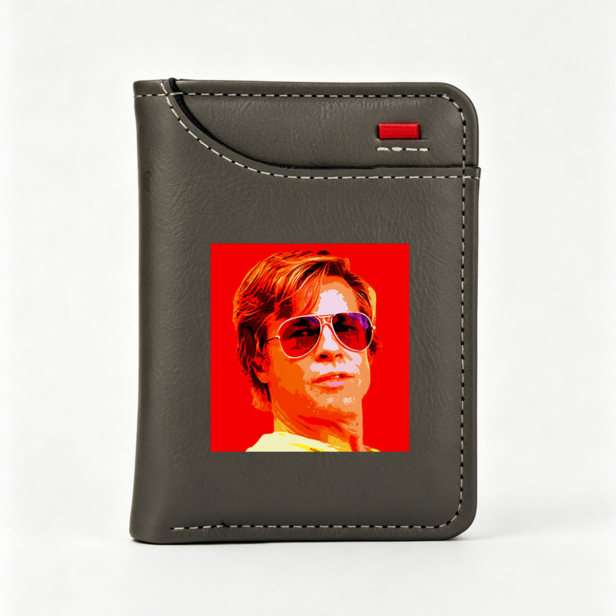 Brad Pitt in Aviator Sunglasses, Pop Art Style - Vertical Style Wallet