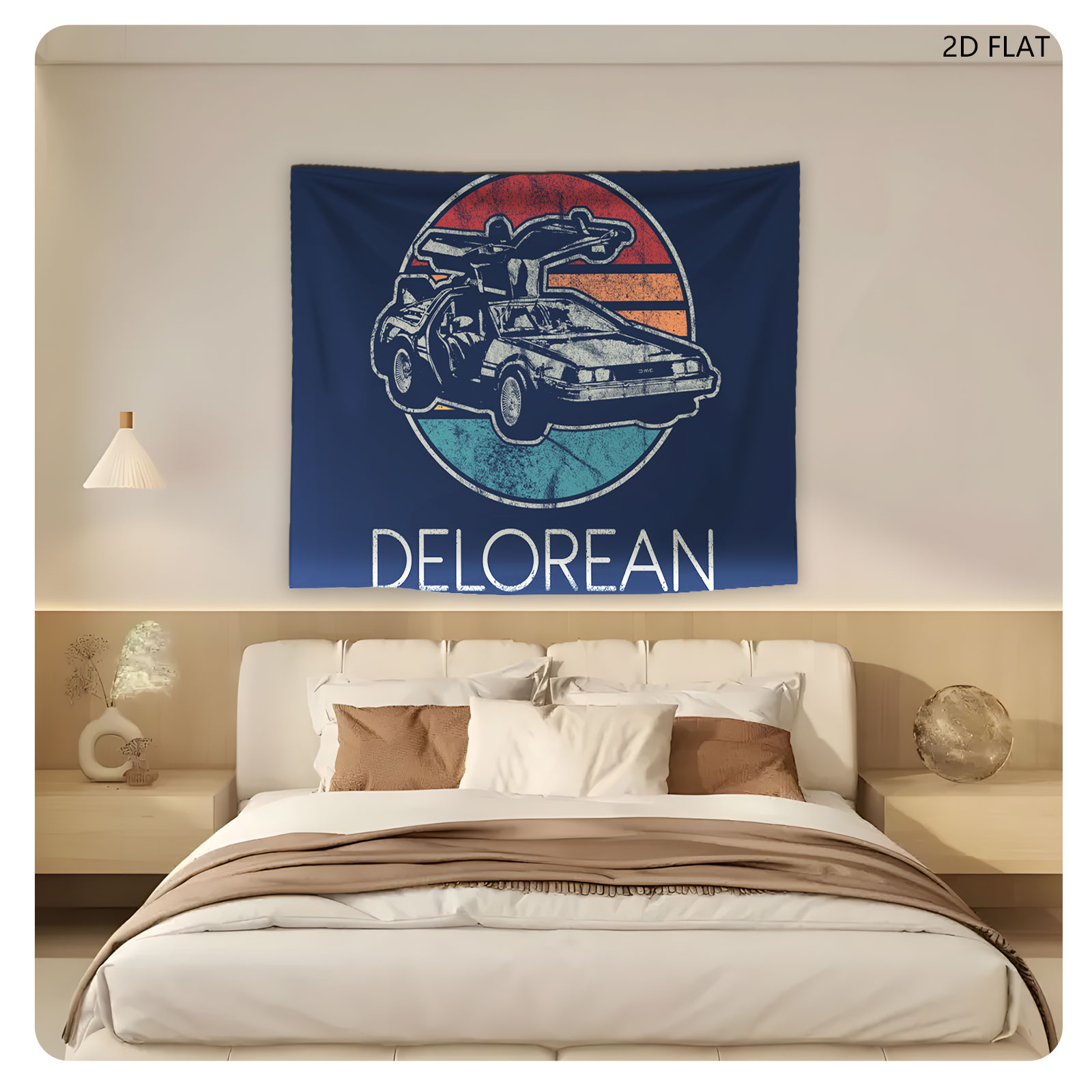 Delorean Time Machine - Back to the Future Icon - Tapestry