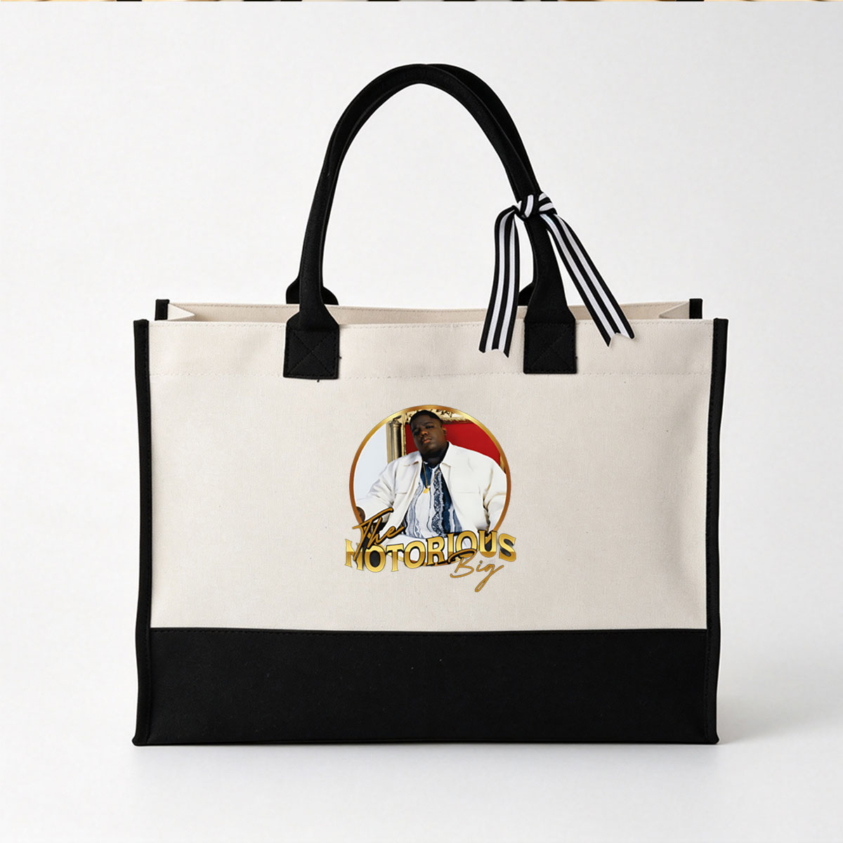 The Notorious B.I.G. - Legendary Hip-Hop Icon - Canvas patchwork gift tote bag