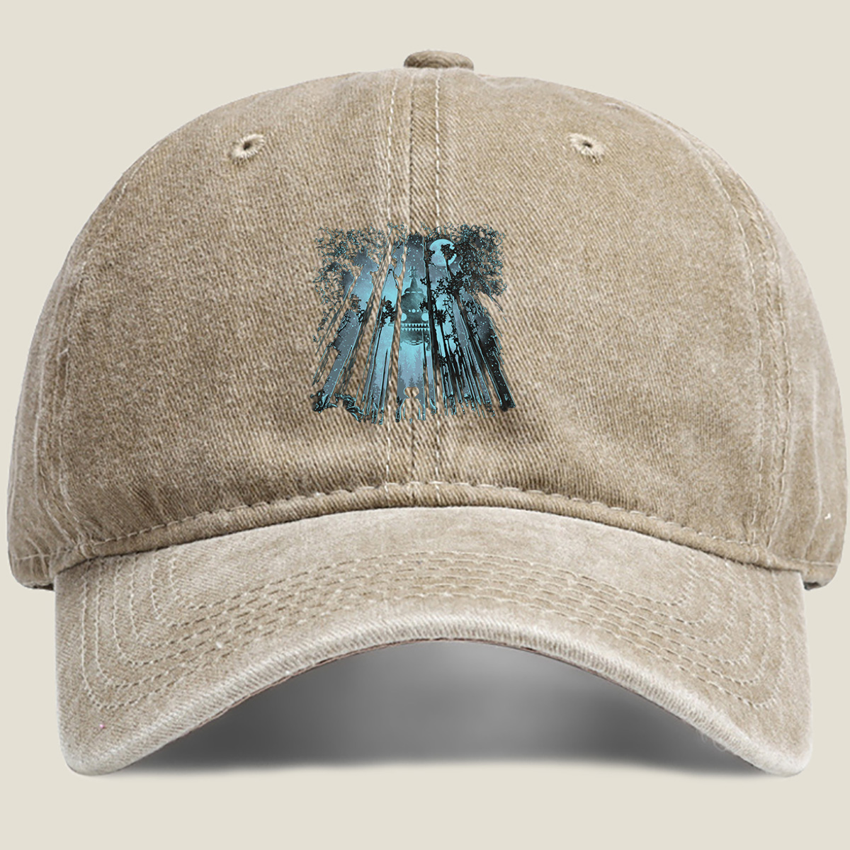 Tales of the Forest: The Child and the Moonlit Tower - Washed Denim - Baseball Cap