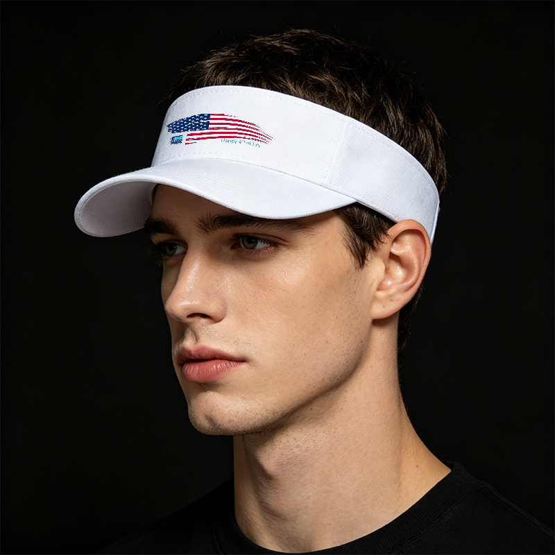 Unisex Classic Mesh Back Hat with American Flag Print and 