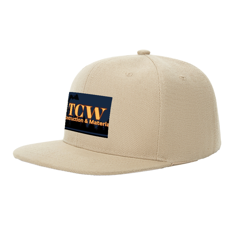 Flat Brim Baseball Cap TCW Construction & Materials Logo Print Streetwear Underground Skate Style for Basketball Court Urban Skaters and Hip Hop Artists