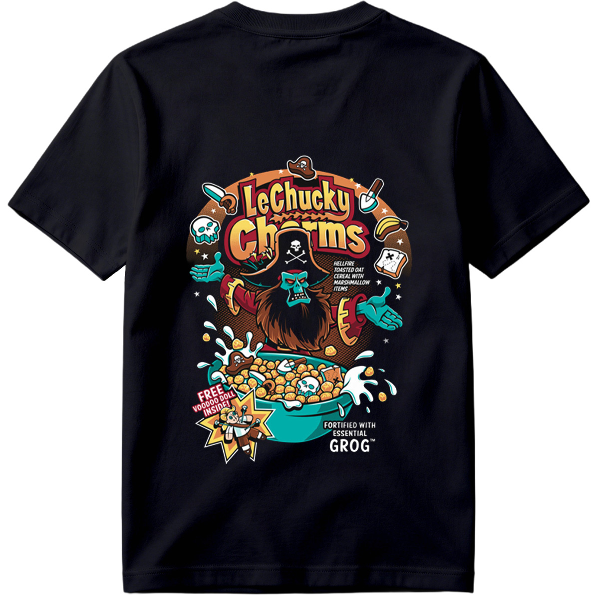 LeChucky Charms: Hellfire Toasted Oat Cereal with Voodoo Doll and Grog - Tee