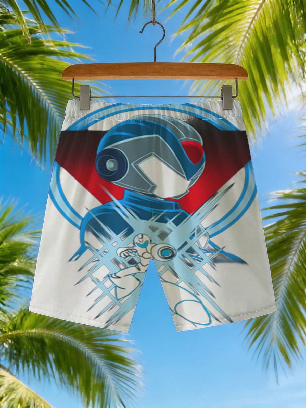 Daft Punk Robot with Electric Energy Design -  Beach shorts